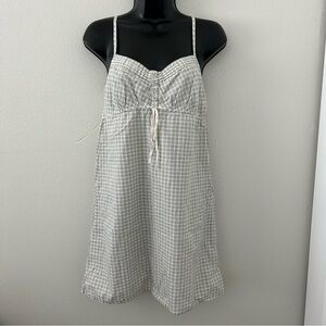 VTG Gap Body Plaid Check Babydoll Dress Sz S Spaghetti Strap Y2K 90s 100% Cotton